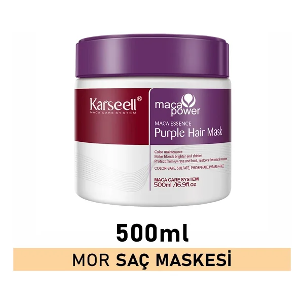 Karseell Turunculaşma Karşıtı Maca Özlü Purple Hair Mor Maske 500 Ml - Görsel 6
