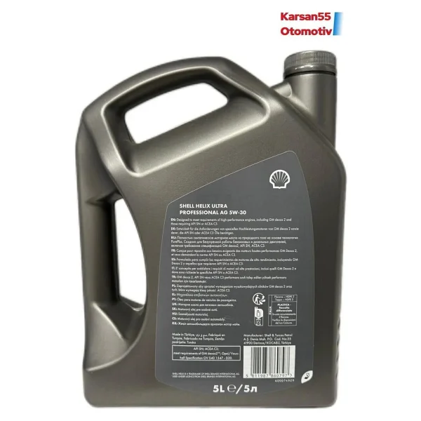 Shell Helix Ultra Professional Ag 5w-30 5 Lt Motor Yağı - 2024 - Görsel 3