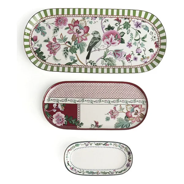 Lucky Art Madeline Bone 3'lü Oval Servis Tabağı - Görsel 5