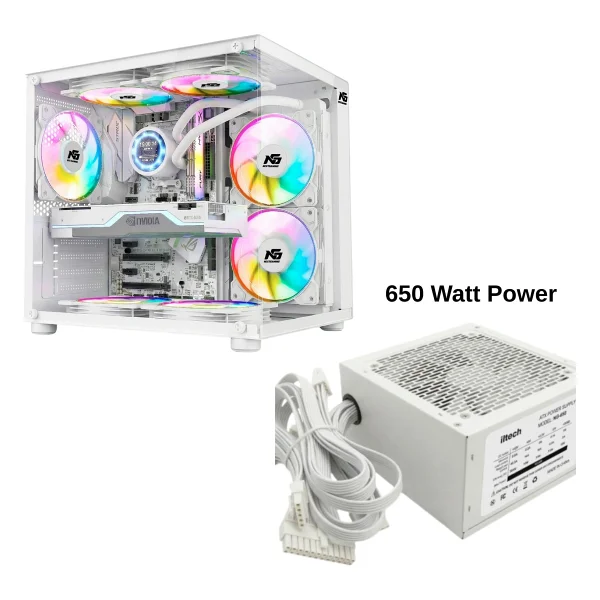 Next Gaming Orion Cube 3x RGB Fanlı Beyaz Micro Atx Oyuncu Kasası - Görsel 7