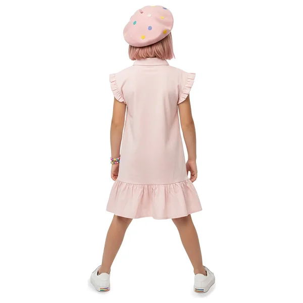 Denokids Kız Çocuk Elbise Unicorn Aplikeli %100 Pamuk Gömlek Stil Elbise 4-9 Yaş - Pembe - Görsel 2