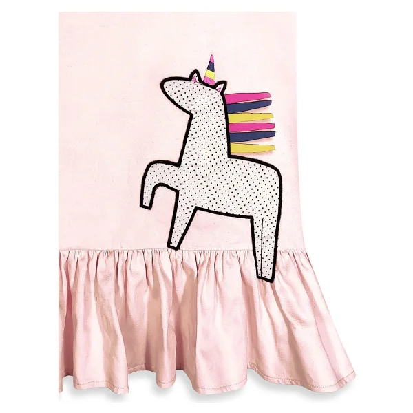 Denokids Kız Çocuk Elbise Unicorn Aplikeli %100 Pamuk Gömlek Stil Elbise 4-9 Yaş - Pembe - Görsel 6