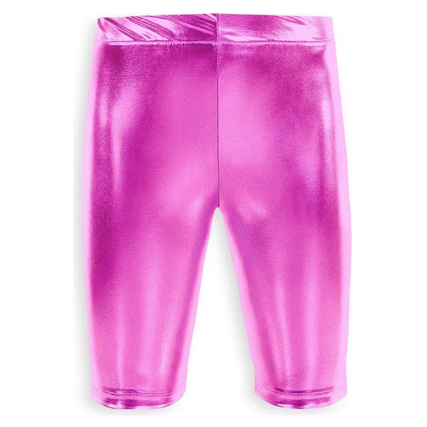 Denokids Kız Çocuk Diz Üstü Fuşya Parlak Tayt Günlük Kullanım İçin Polyester Malzeme - 10 Yaş - Pembe - Görsel 3