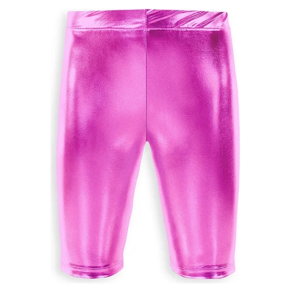 Denokids Kız Çocuk Diz Üstü Fuşya Parlak Tayt Günlük Kullanım İçin Polyester Malzeme - 10 Yaş - Pembe - Görsel 4
