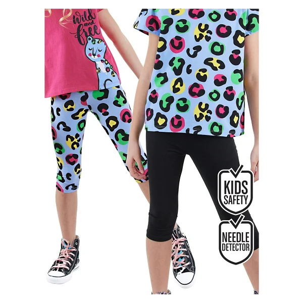 Denokids Kız Çocuk Siyah Leopar 2'li Tayt - 4 Yaş - Görsel 5