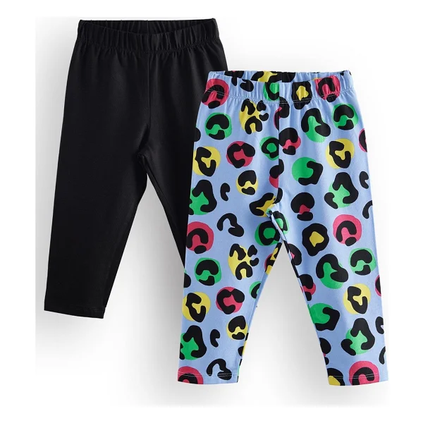 Denokids Kız Çocuk Siyah Leopar 2'li Tayt - 4 Yaş - Görsel 3