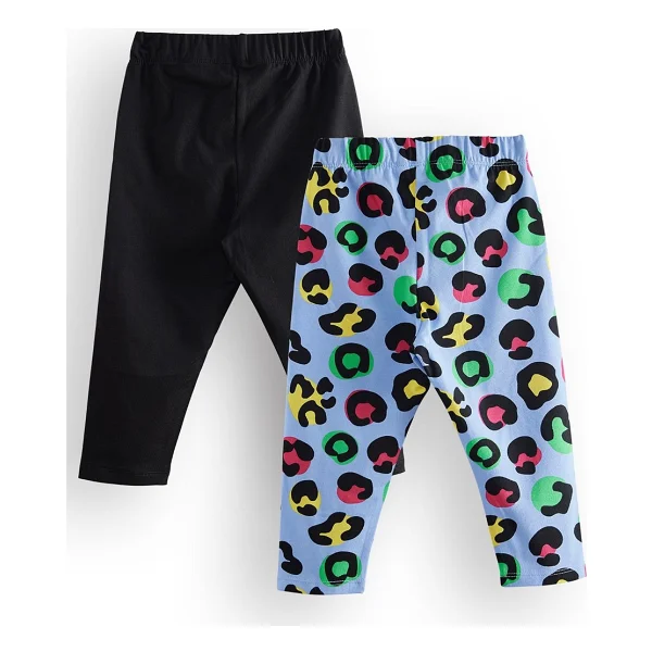 Denokids Kız Çocuk Siyah Leopar 2'li Tayt - 4 Yaş - Görsel 4