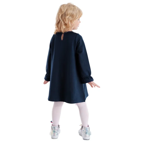 Denokids Lilycorn Unicorn Lacivert Kız Çocuk Elbise 5 Y - Görsel 2