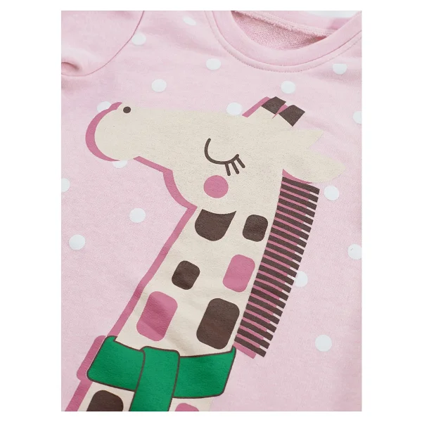 Denokids Cool Zürafa Kız Elbise Pembe 8 Y - Görsel 6