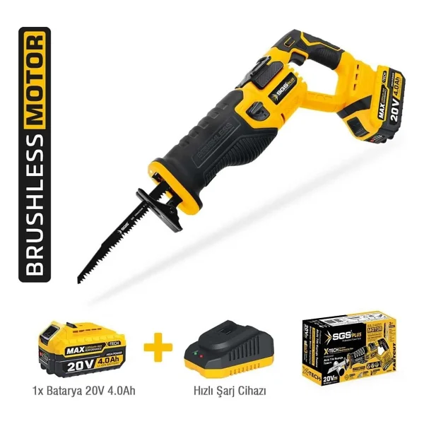 Sgs 5565 Akülü Tilki Kuyruğu Testere Seti 20v - 4,0 Ah X 185 Mm - Görsel 4