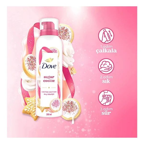 3 ADET Dove Duş Köpüğü Sugar Cookie 200 ml - Görsel 2