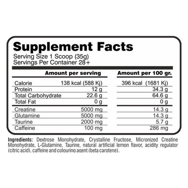 Hardline Nutrition Kgt +Caffeın 5:5:2 1000 Gr - Görsel 2