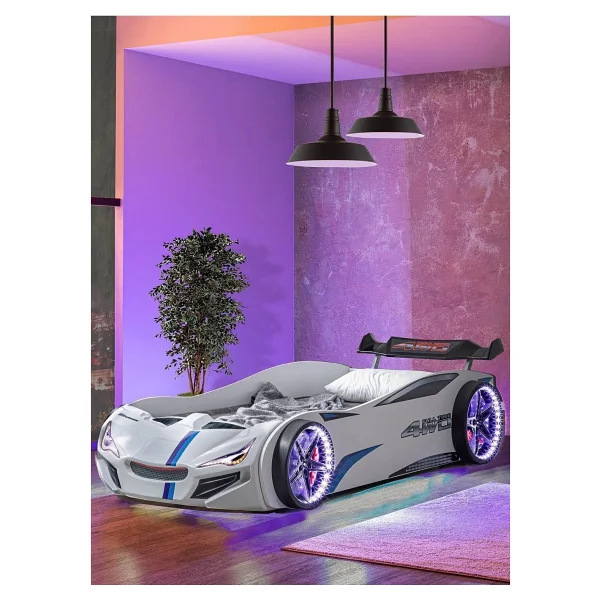 Setay Mobilya Merso Rüzgarlıklı Ledli Beyaz 90x190 Cm Arabalı Yatak - Görsel 5