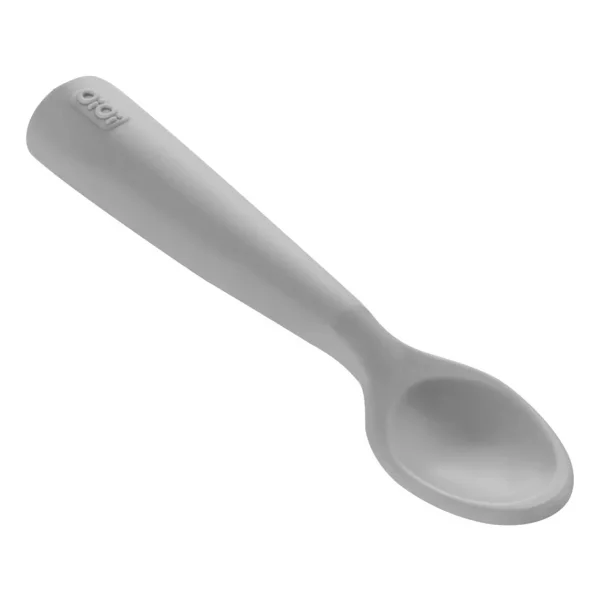 Oioi Nam Nam 6+ Ay 2li Kaşık Bubble Beige - Powder Grey Yumuşak Silikon Ergonomik Tasarım - Görsel 2