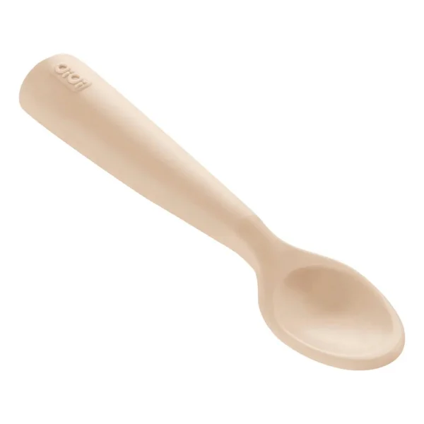 Oioi Nam Nam 6+ Ay 2li Kaşık Bubble Beige - Powder Grey Yumuşak Silikon Ergonomik Tasarım - Görsel 4