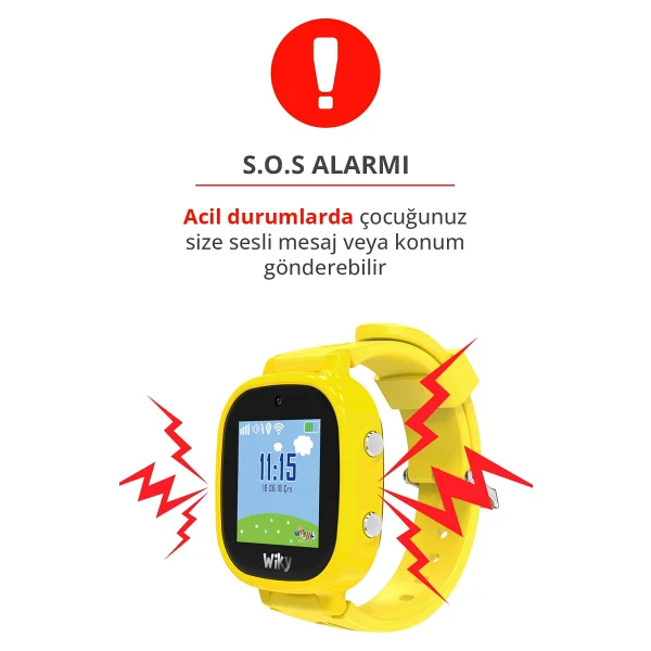 Wiky Watch 5e Sarı Akıllı Çocuk Saati - Görsel 10