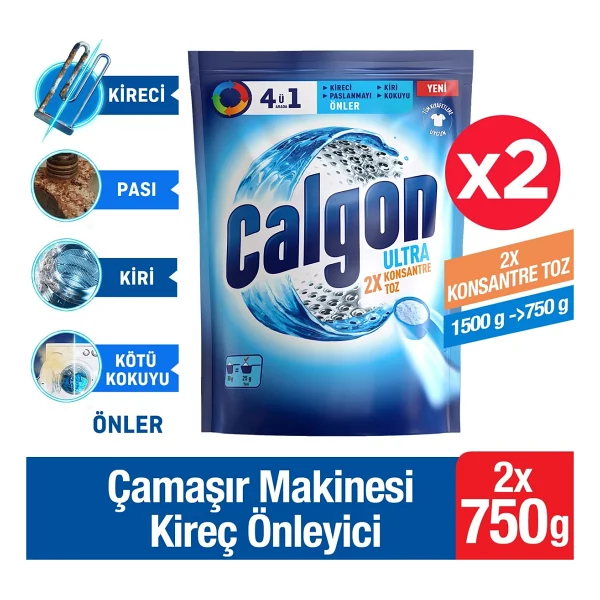 Calgon Ultra Konsantre Kireç Önleyici 750 Gr 2'li - Görsel 7
