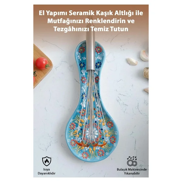 Evanilife Seramik El İşçiliği Kaşık Altlığı Kepçe Altlığı Kaşıklık Kirli Kaşıklık - Görsel 3