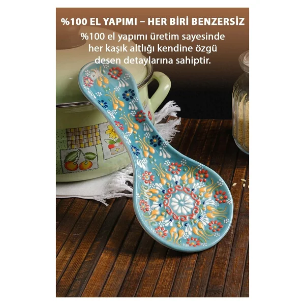 Evanilife Seramik El İşçiliği Kaşık Altlığı Kepçe Altlığı Kaşıklık Kirli Kaşıklık - Görsel 5