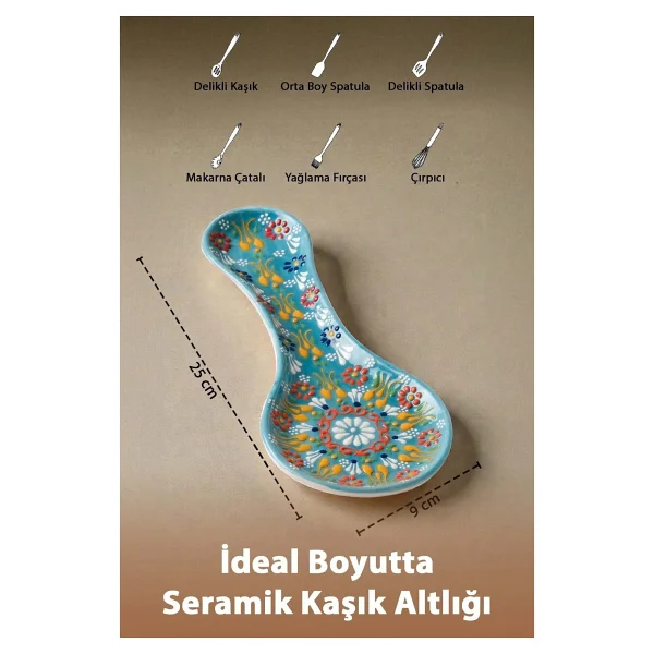 Evanilife Seramik El İşçiliği Kaşık Altlığı Kepçe Altlığı Kaşıklık Kirli Kaşıklık - Görsel 6