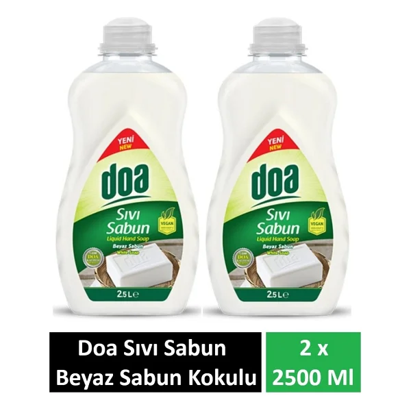 Doa Sıvı Sabun Beyaz Sabun Kukokulu 2.5 Lt X 2 Adet - 2500 Ml - Görsel 8