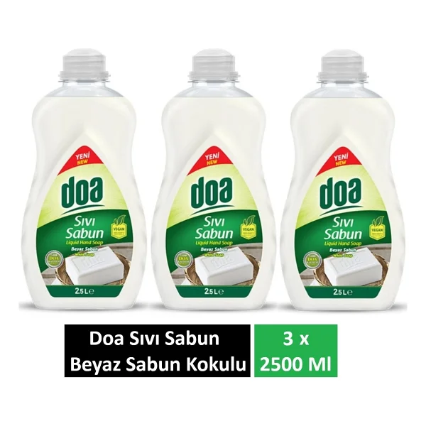 Doa Sıvı Sabun Beyaz Sabun Kukokulu 2.5 Lt X 3 Adet - 2500 Ml - Görsel 8