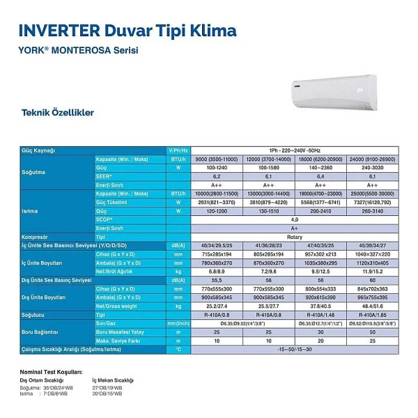 York Monterosa Yhkf09yeebmjo-X 9000 Btu Duvar Tipi Inverter Klima - Görsel 6