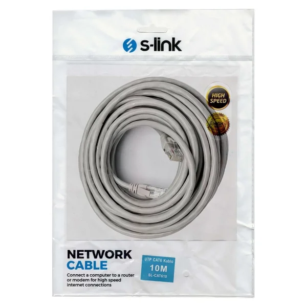 S-Link Sl-Cat610 Utp 10 M Gri Cat6 Patch Kablo - Görsel 5