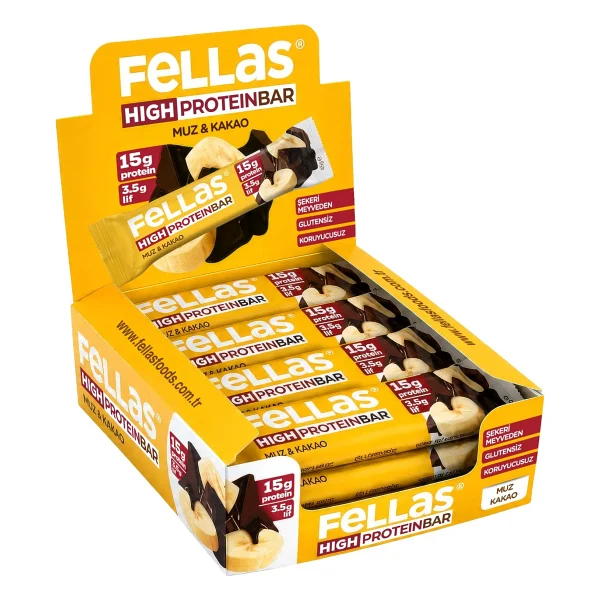 Fellas Yüksek Protein Bar - Muzlu 45 G X 12 Adet - Görsel 2