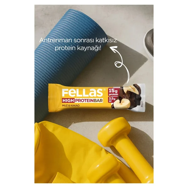 Fellas Yüksek Protein Bar - Muzlu 45 G X 12 Adet - Görsel 5