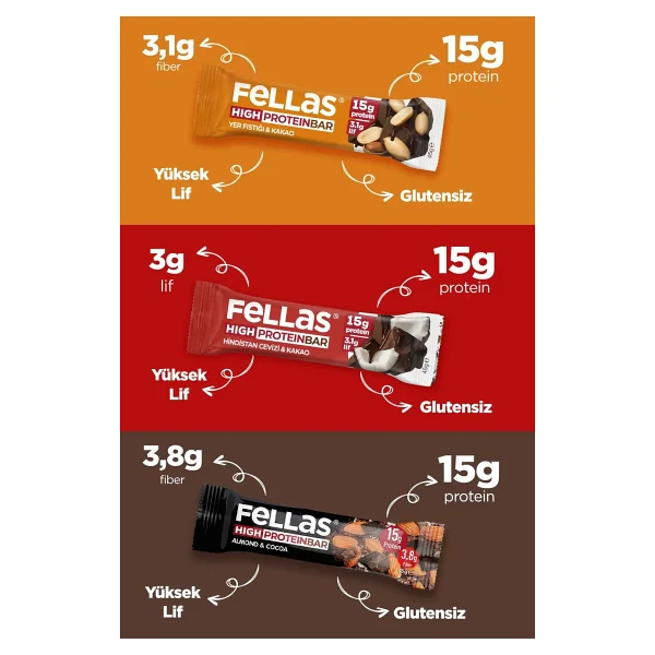 Fellas Yüksek Protein Bar Süper Karma Kutu 24 Adet - Görsel 2