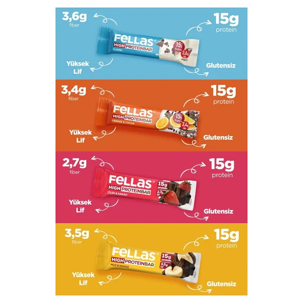 Fellas Yüksek Protein Bar Süper Karma Kutu 24 Adet - Görsel 3