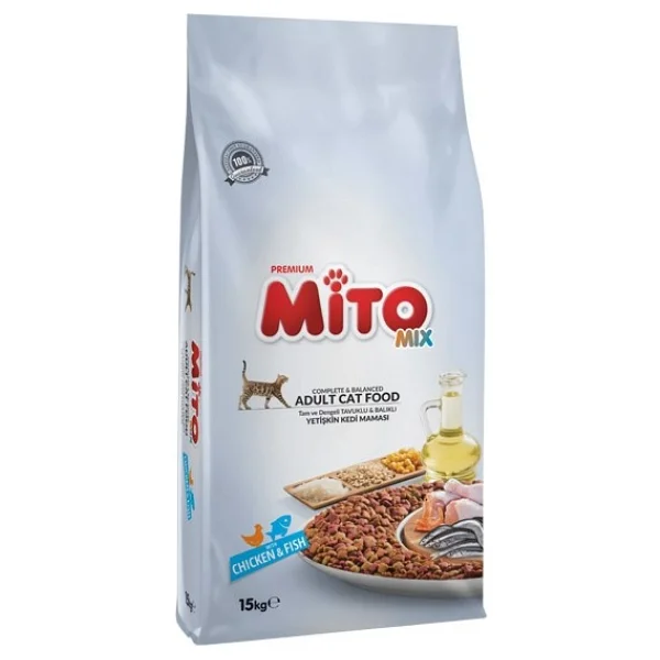 Mito Mix 15 Kg Tavuklu Balıklı Yetişkin Kedi Maması Ekonomik Mama Segmenti Premium Kalite - Görsel 5