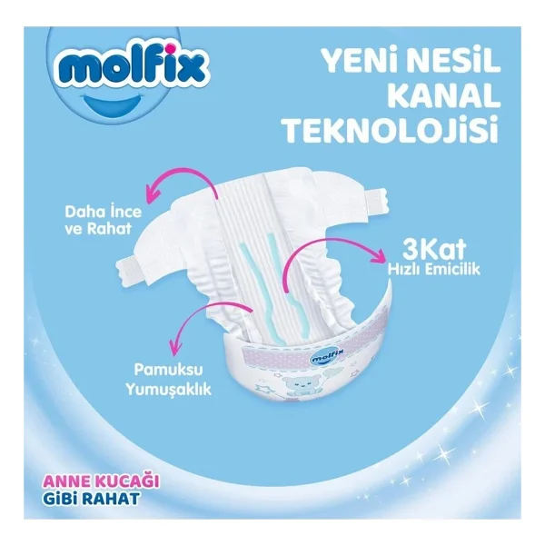 Molfix 3 Numara Midi 68'li Bebek Bezi - Görsel 9