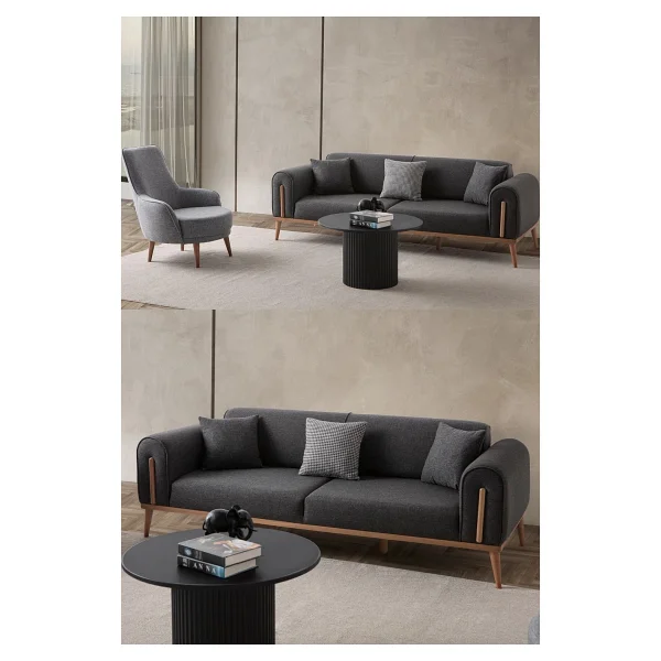 Edsy Home Riva 3+3+1+1 Koltuk Takımı Antrasit - Görsel 10