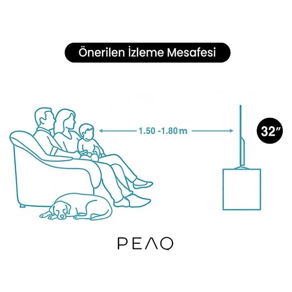 Peaq 32p8000 HD 32" 82 Ekran Uydu Alıcılı Google Smart LED TV - Görsel 8
