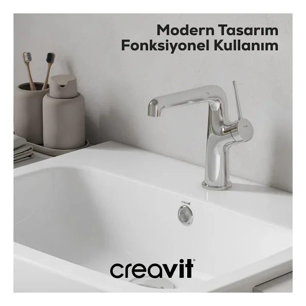 Creavit Fl1500 Flow Krom Lavabo Bataryası - Görsel 2