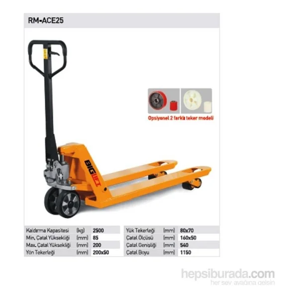Biglift Acer-25t 2.5 Ton Transpalet - Görsel 2