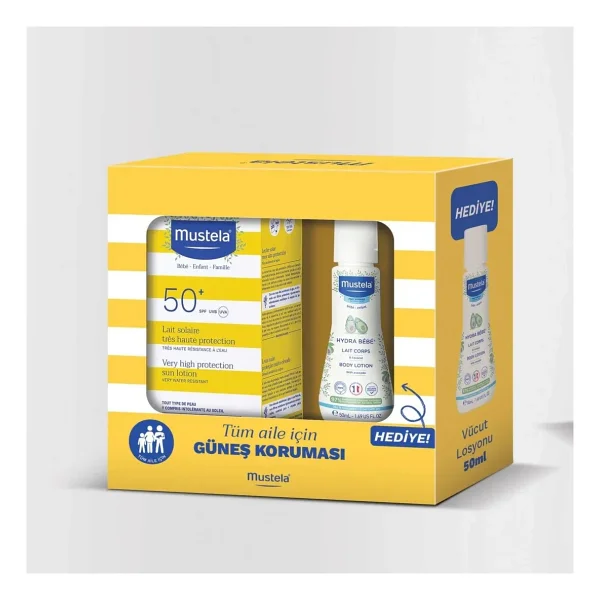Mustela Güneş Losyonu 3lü Kofre - Spf50+ Losyon 100 Ml Hydra Bebe 50 Ml Gentle Cleansing Gel 50 Ml - Görsel 3