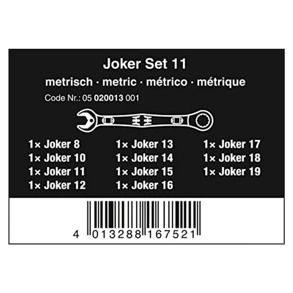 Wera 6000 Joker 05020013001 Cırcırlı 11'li Açık Ağız Anahtar Seti - Görsel 3