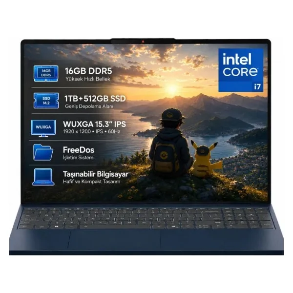 Lenovo Ideapad Slim 3 15ırh10 83k10061tr İ7-13620h 24 GB 1 TB SSD UHD Graphics 15.3" Wuxga Notebook - Görsel 9