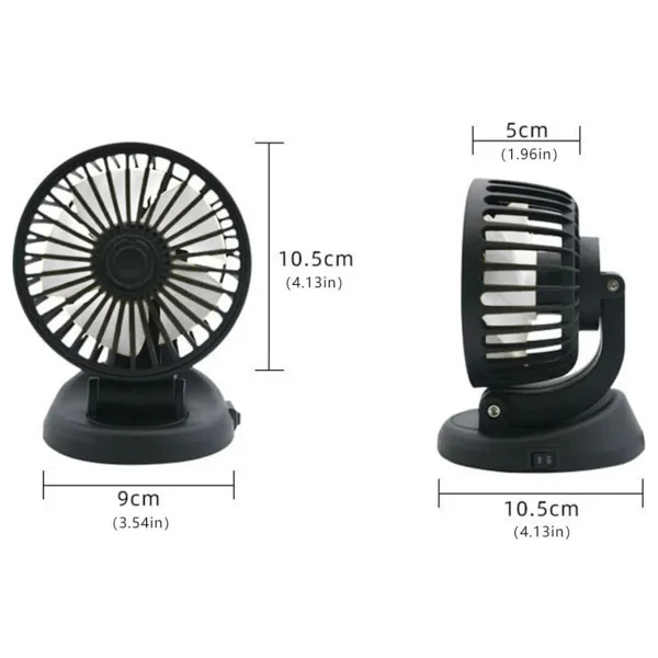 Techmaster Araç Araba Otomobil Mini Vantilatör Fan Pervane Soğutucu 12v Fan20 - Görsel 10