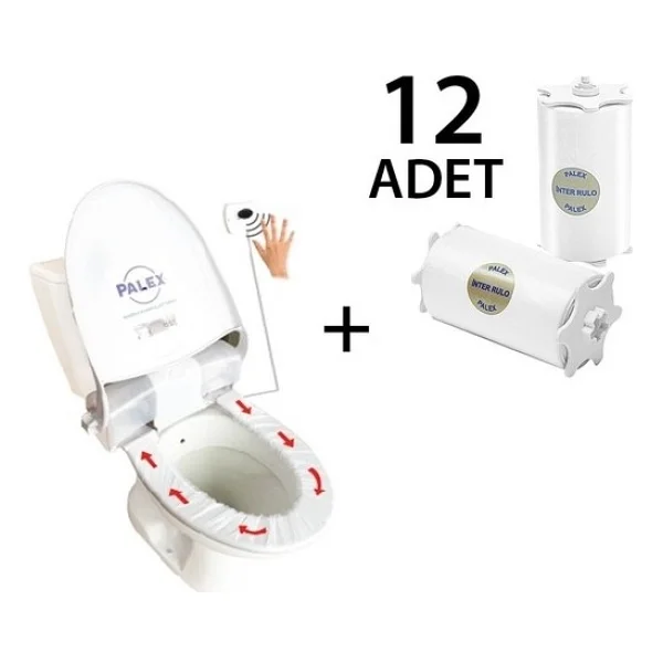 Palex Sensörlü Hijyenik Klozet Kapağı + 12 Adet Yedek Rulo - Beyaz - Görsel 6