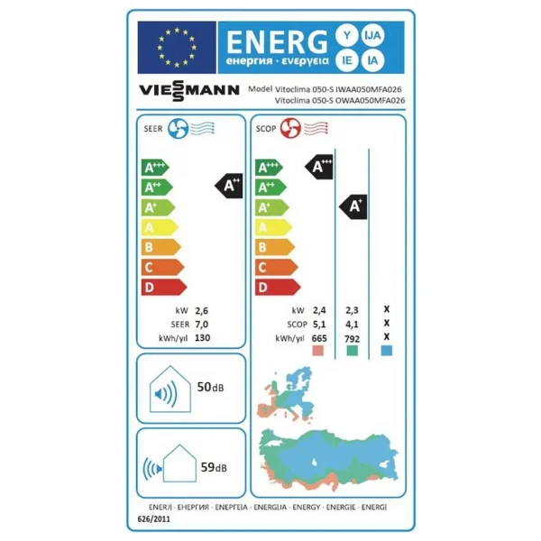 Viessmann Vitoclima 050-S/He Pro Plus Swaa050mfa026 A++ 9000 Btu Inverter Duvar Tipi Klima - Görsel 9