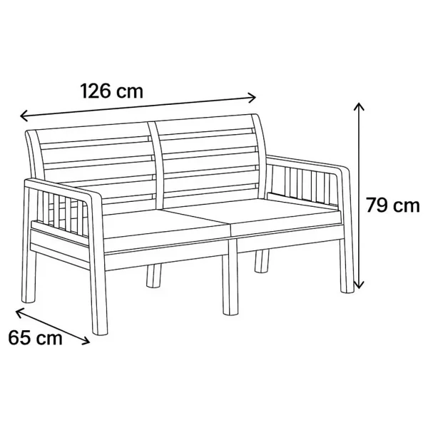 Mobetto Lara 2'li Koltuk Mindersiz Balkon&Teras Bahçe Koltuk / Antrasit - Görsel 4
