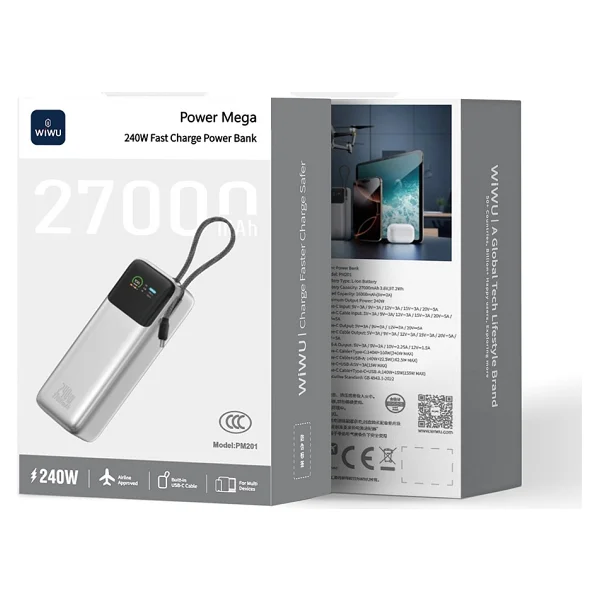 Wiwu Power Mega Pm-201 27000 mAh Hızlı Şarj Powerbank - Görsel 5