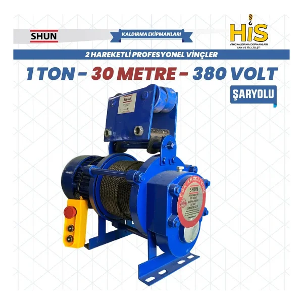 Shun Profesyonel 1000 Kg 380 V 30 M Vinç - Görsel 3