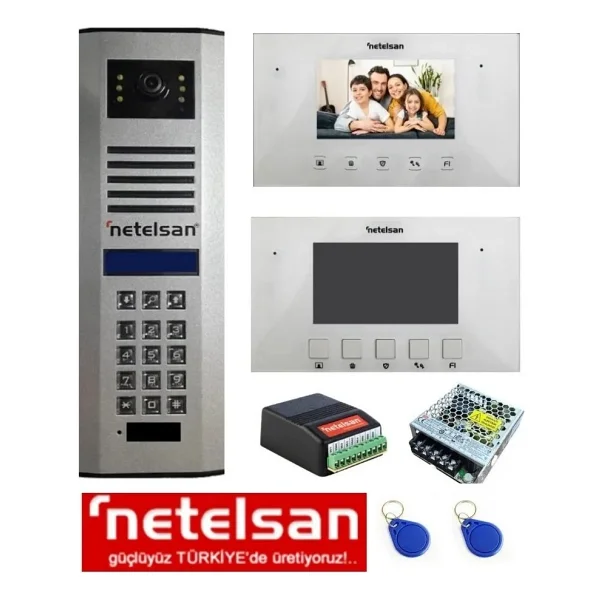 Netelsan 2 Daire Görünütlü 4.3" İnç Diafon Seti - Görsel 2