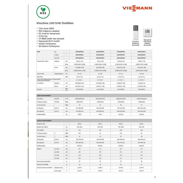 Viessmann Vitoclima 100-S/He Pro Max Swaa100mfa035 12000 Btu Inverter Duvar Tipi Klima - Görsel 3