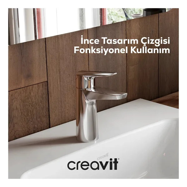 Creavit Bevel Batarya Seti 3'lü Banyo-Lavabo-Eviye - Krom - Görsel 9